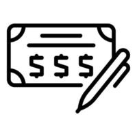 vecteur de contour d'icône de papier de facture. paiement mobile