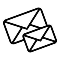 vecteur de contour d'icône d'envoi de courrier. vidéo sociale