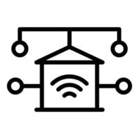 vecteur de contour d'icône wifi maison. séjour informatique