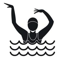 nageur dans une icône de piscine, style simple vecteur