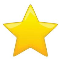 icône étoile jaune à cinq branches, style cartoon vecteur