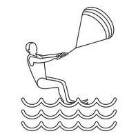 icône de kitesurf, style simple vecteur