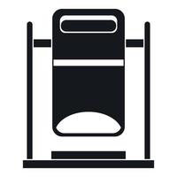 icône de poubelle oscillante, style simple vecteur