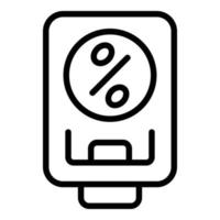 vecteur de contour d'icône de charge de pourcentage de batterie. chargeur de puissance