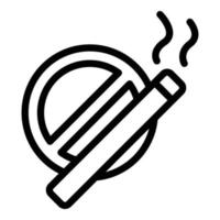 vecteur de contour d'icône non fumeur. tabac à cigarettes