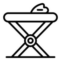 vecteur de contour d'icône de planche à repasser. table de fer