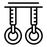 vecteur de contour d'icône de bagues de gym. exercice de remise en forme