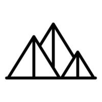 vecteur de contour d'icône de pyramide de paysage. désert du caire