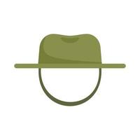 pêcheur chapeau vert icône plat vecteur isolé