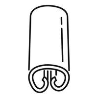 vecteur de contour d'icône de cannelle de corde. bâton d'épices