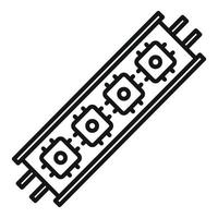 vecteur de contour d'icône de module de bande led. lumière à diodes