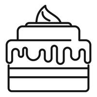 vecteur de contour d'icône de gâteau de feu. fête d'anniversaire