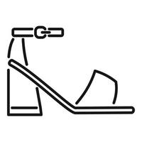 vecteur de contour d'icône de pantoufle de sandale. chaussures d'été