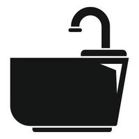 vecteur simple d'icône de bain de pieds du robinet d'eau. spa pour les pieds