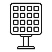 vecteur de contour d'icône de panneau solaire. climat mondial