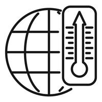 vecteur de contour d'icône de réchauffement global. climat terrestre