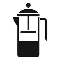 vecteur simple d'icône de pot de presse à thé. Bois de l'eau