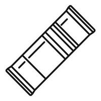 vecteur de contour d'icône de barre de collation d'emballage. chocolat alimentaire