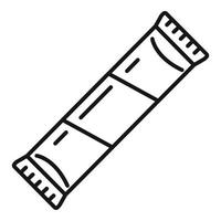 vecteur de contour d'icône de barre de collation d'emballage. nourriture au chocolat