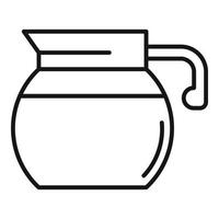 vecteur de contour d'icône de pot de café. boisson chaude