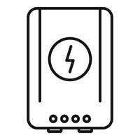vecteur de contour d'icône de charge sans fil powerbank. banque de puissance