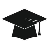 vecteur simple d'icône de chapeau de graduation d'étude. diplôme universitaire