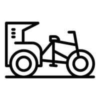ancien vecteur de contour d'icône de vélo. vélo indien