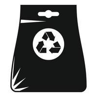 vecteur simple d'icône de sac de recyclage. sac réutilisable écologique