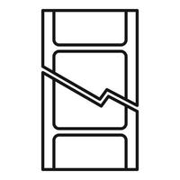 vecteur de contour d'icône de film coupé. couper la vidéo