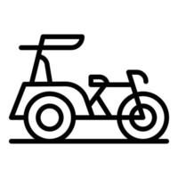 vecteur de contour d'icône de trishaw de chariot. vélo indien