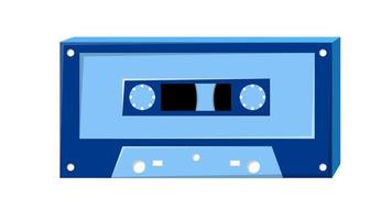 ancienne cassette audio de musique bleue rétro vintage pour magnétophone avec bande magnétique des années 70, 80, 90. icône d'isométrie. illustration vectorielle vecteur