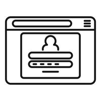 vecteur de contour d'icône de navigateur de site Web. ordinateur internet