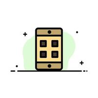 modèle de bannière de vecteur d'icône remplie de ligne plate d'entreprise de boîte de cellule mobile
