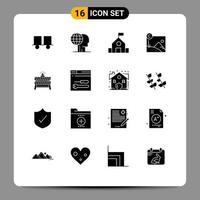 pack d'icônes vectorielles stock de 16 signes et symboles de ligne pour les éléments de conception vectoriels modifiables de l'école d'œuvres d'art marketing d'entreprise protégées par le droit d'auteur vecteur