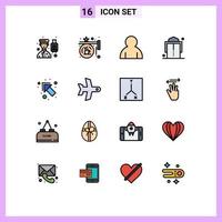 pack d'icônes vectorielles stock de 16 signes et symboles de ligne pour les éléments de conception vectoriels créatifs modifiables de l'utilisateur de la mode de la boutique de la ceinture vecteur