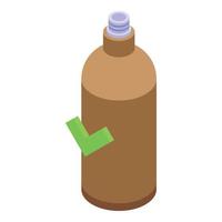 recycler le vecteur isométrique d'icône de bouteille en plastique. éco vert