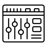 vecteur de contour d'icône de synthétiseur audio. DJ musique