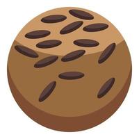 vecteur isométrique d'icône de boule de chocolat. fête de pâques