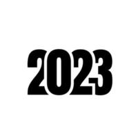 bonne année 2023 salutation bannière logo design illustration, vecteur créatif nouvel an 2023 en noir, géométrique moderne dans un style rétro