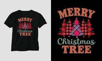 joyeux noël arbre - groovy noël svg t-shirt et conception de vêtements vecteur