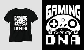 le jeu est dans mon ADN - conception de t-shirt et de vêtements svg de jeu vecteur