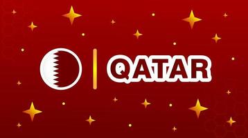 drapeau qatar avec des étoiles sur fond rouge marron. vecteur