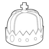 icône de couronne, style de contour vecteur