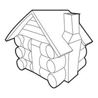 icône de petite cabane, style de contour vecteur