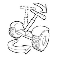 icône de segway incliné, style de contour vecteur