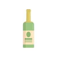 icône de bouteille de vin blanc vecteur isolé plat