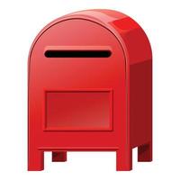 vecteur de dessin animé d'icône de boîte aux lettres rouge rue. homme du courrier