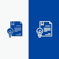 droit d'auteur d'entreprise droit d'invention numérique ligne et glyphe icône solide bannière bleue ligne et glyphe icône solide bannière bleue vecteur