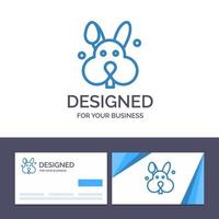 carte de visite créative et modèle de logo lapin lapin de pâques illustration vectorielle vecteur