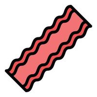 vecteur de contour de couleur icône boucher bacon